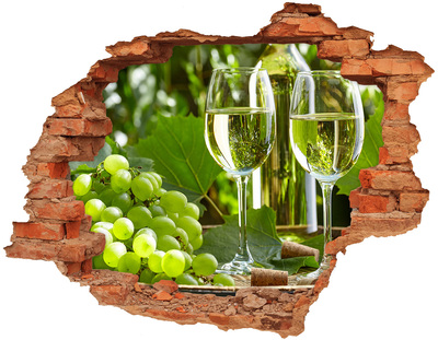 Vinilo pared rota 3d efecto realista Vino en el viñedo