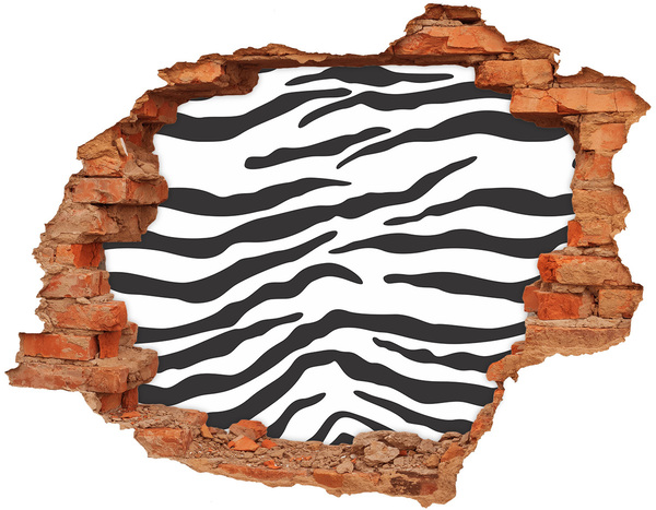 Fotoobraz dziura na ścianę naklejka Zebra w ścianie