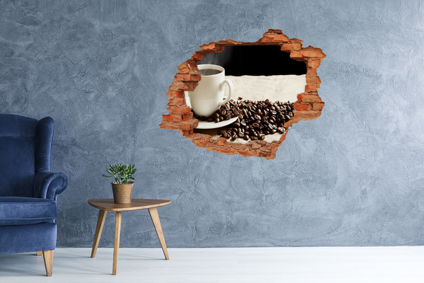 Pegatina de vinilo agujero 3d para pared Café en el corazón del muro