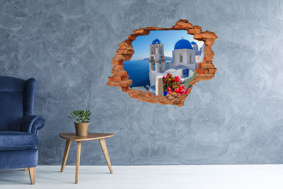 Fototapeta dziura na ścianę 3d Santorini w pełnym blasku