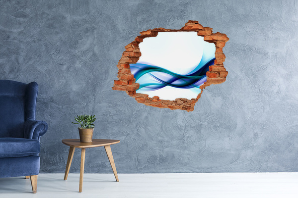 Vinilo pared rota 3d efecto realista Una ola en un agujero de hormigón