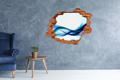 Vinilo pared rota 3d efecto realista Una ola en un agujero de hormigón