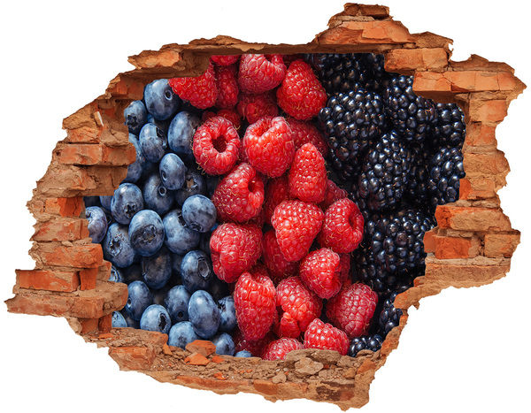 Trampantojo de pared rota efecto profundidad Paraíso de frutas en la pared