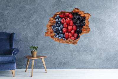 Trampantojo de pared rota efecto profundidad Paraíso de frutas en la pared