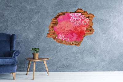 Vinilo pared rota 3d efecto realista Agujero colorido en la pared