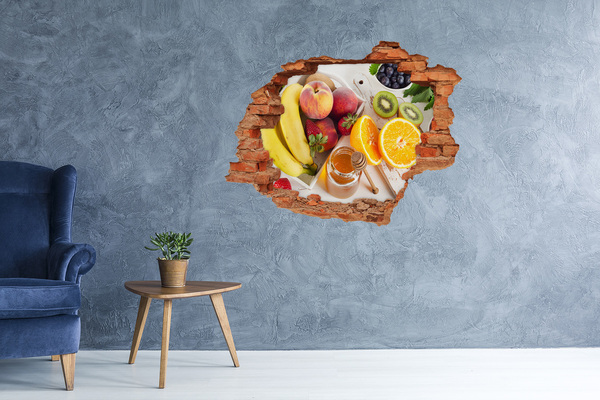 Trampantojo de pared rota efecto profundidad Paraíso de frutas con miel