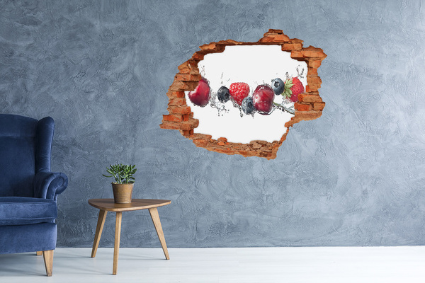 Trampantojo de pared rota efecto profundidad Cascada de frutas