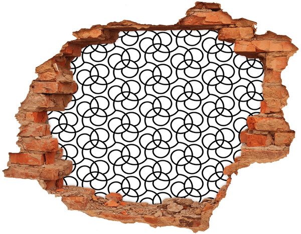 Pegatina agujero en la pared autoadhesiva Patrones geométricos sobre el fondo de una pared dañada