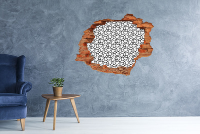 Pegatina agujero en la pared autoadhesiva Patrones geométricos sobre el fondo de una pared dañada