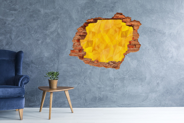 Pegatina de vinilo agujero 3d para pared La grieta dorada en la pared