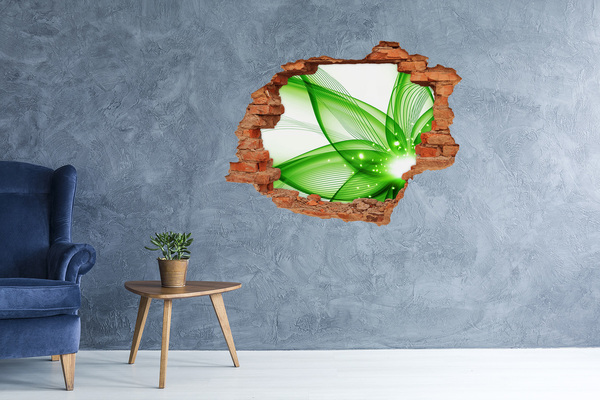 Pegatina de vinilo agujero 3d para pared Ola verde de luz