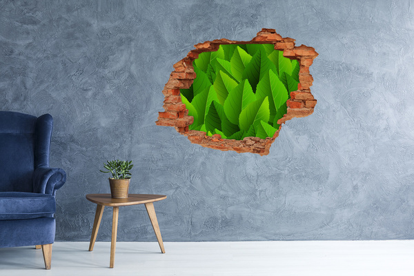 Pegatina de vinilo agujero 3d para pared Un oasis verde en hormigón