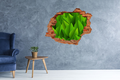 Pegatina de vinilo agujero 3d para pared Un oasis verde en hormigón