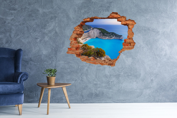 Pegatina de vinilo agujero 3d para pared Bahía de Zante