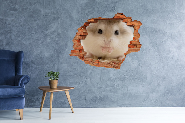 Pegatina de vinilo agujero 3d para pared Adorable conejito en un agujero en la pared
