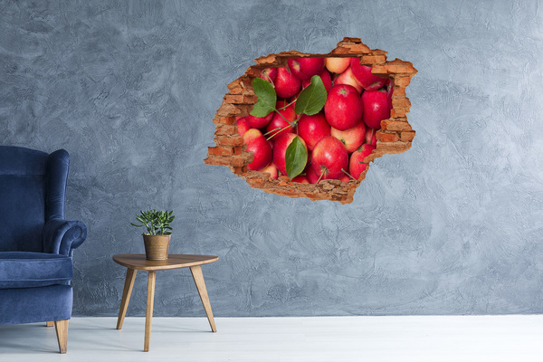 Vinilo pared rota 3d efecto realista El paraíso de las manzanas tras el muro