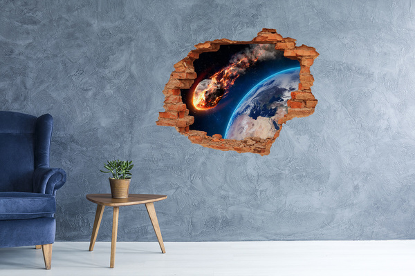 Vinilo pared rota 3d efecto realista Explosión cósmica