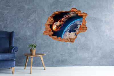 Vinilo pared rota 3d efecto realista Explosión cósmica