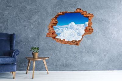 Vinilo pared rota 3d efecto realista El cielo está lleno de nubes