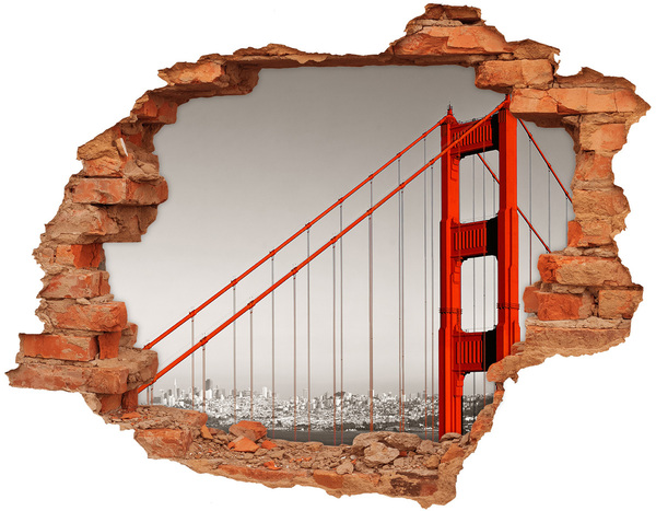 Pegatina de vinilo agujero 3d para pared Puente Golden Gate en San Francisco