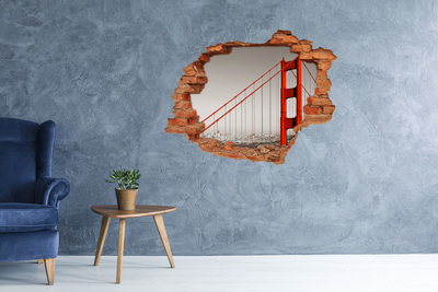 Pegatina de vinilo agujero 3d para pared Puente Golden Gate en San Francisco