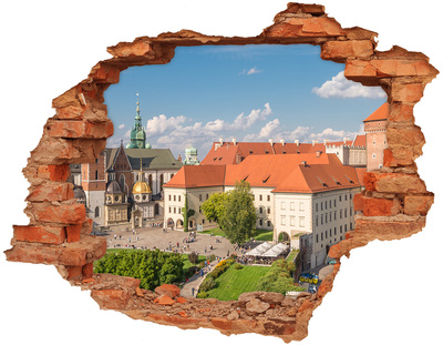 Vinilo pared rota 3d efecto realista El casco antiguo de Cracovia