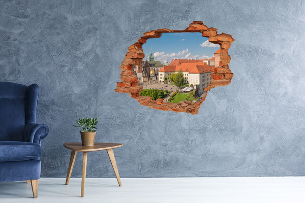 Vinilo pared rota 3d efecto realista El casco antiguo de Cracovia