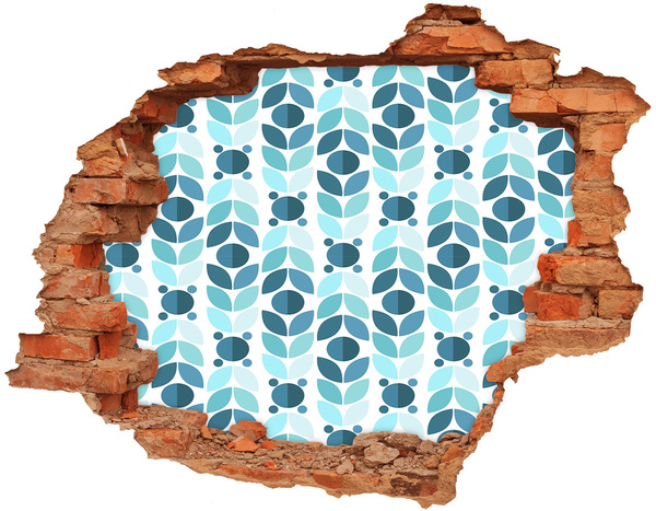 Trampantojo de pared rota efecto profundidad Patrón floral de agujero en la pared