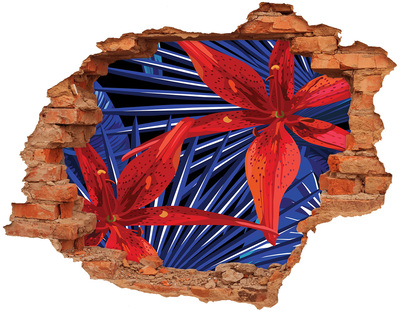 Pegatina agujero en la pared autoadhesiva Una explosión floral de color