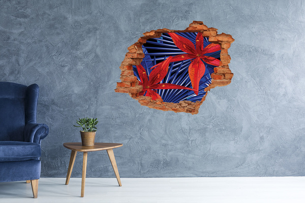 Pegatina agujero en la pared autoadhesiva Una explosión floral de color