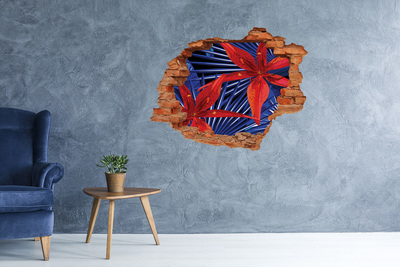 Pegatina agujero en la pared autoadhesiva Una explosión floral de color