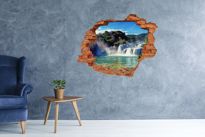 Vinilo pared rota 3d efecto realista Cascadas en el paraíso