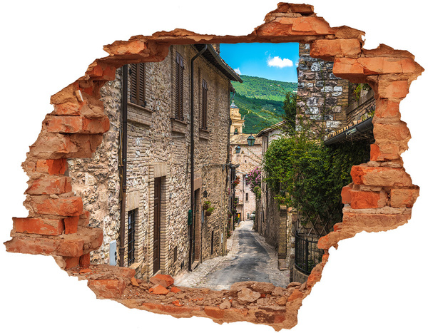 Pegatina de vinilo agujero 3d para pared Un pueblo encantador en la Toscana