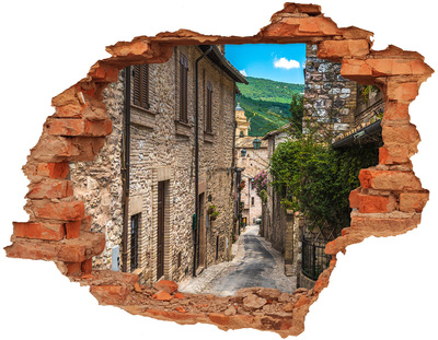 Pegatina de vinilo agujero 3d para pared Un pueblo encantador en la Toscana