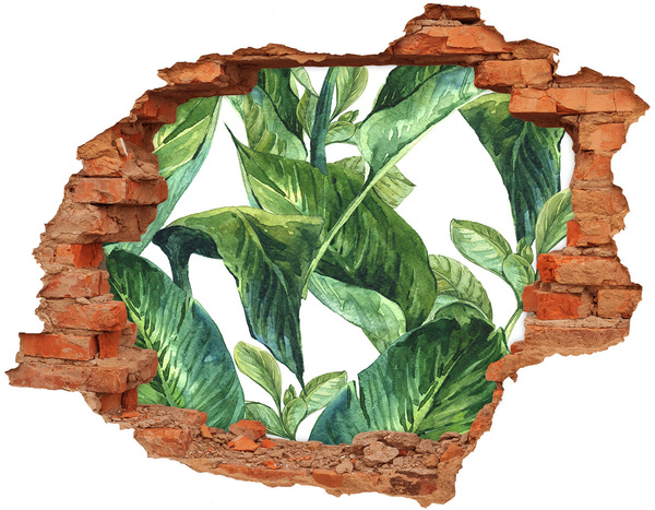 Vinilo pared rota 3d efecto realista Un oasis verde en hormigón