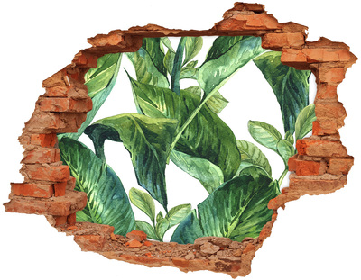 Vinilo pared rota 3d efecto realista Un oasis verde en hormigón