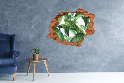 Vinilo pared rota 3d efecto realista Un oasis verde en hormigón