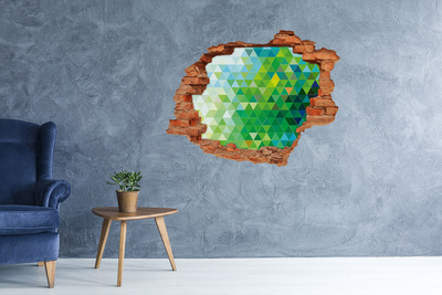Pegatina de vinilo agujero 3d para pared Paisaje verde en un agujero en la pared
