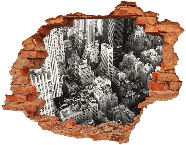 Trampantojo de pared rota efecto profundidad Vista de la jungla urbana