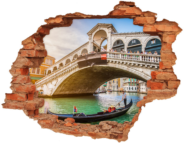 Pegatina agujero en la pared autoadhesiva Puente de Rialto en Venecia