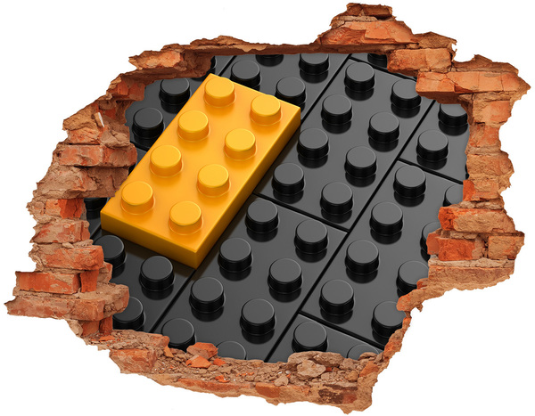 Pegatina de vinilo agujero 3d para pared Pared de ladrillos LEGO rota