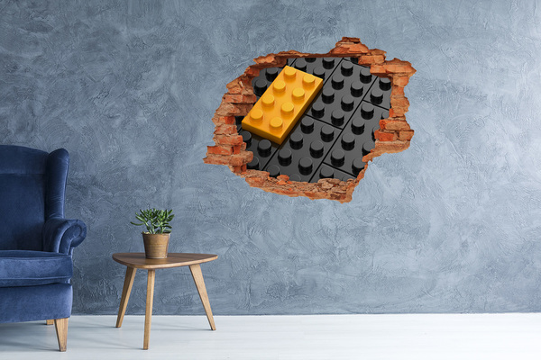 Pegatina de vinilo agujero 3d para pared Pared de ladrillos LEGO rota