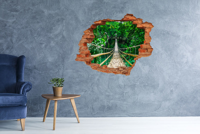 Pegatina de vinilo agujero 3d para pared Puente en la jungla