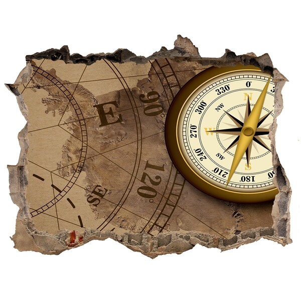 Pegatina agujero en la pared autoadhesiva Mapa del tesoro perdido