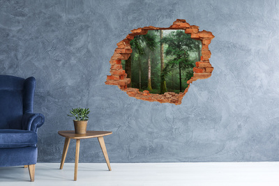 Pegatina de vinilo agujero 3d para pared Bosque verde en un agujero en la pared