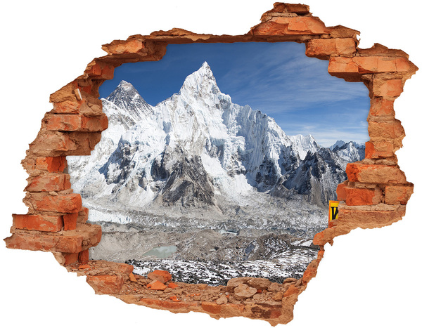 Vinilo pared rota 3d efecto realista Montañas del Himalaya