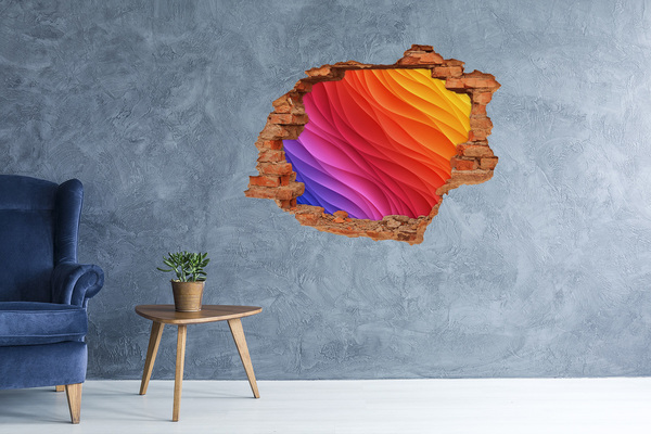 Pegatina agujero en la pared autoadhesiva Una ola de color en un agujero en la pared