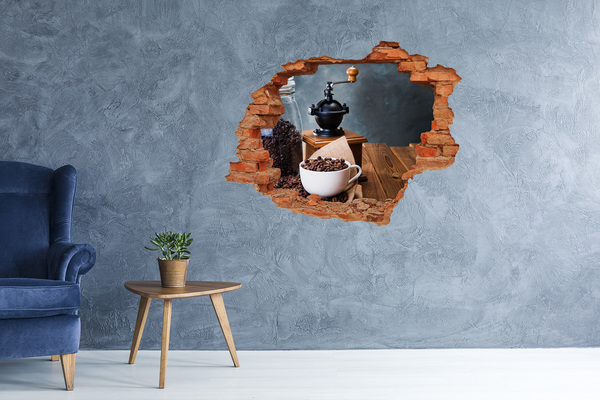 Pegatina agujero en la pared autoadhesiva Café en una cafetería casera