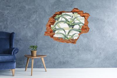 Pegatina agujero en la pared autoadhesiva Un oasis verde en hormigón