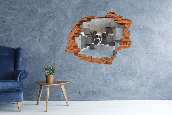 Vinilo pared rota 3d efecto realista Un espacio transparente de estilo surrealista